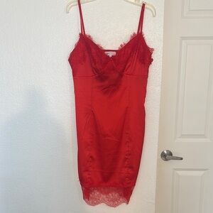 by the way. Red Lace Trim Chemise